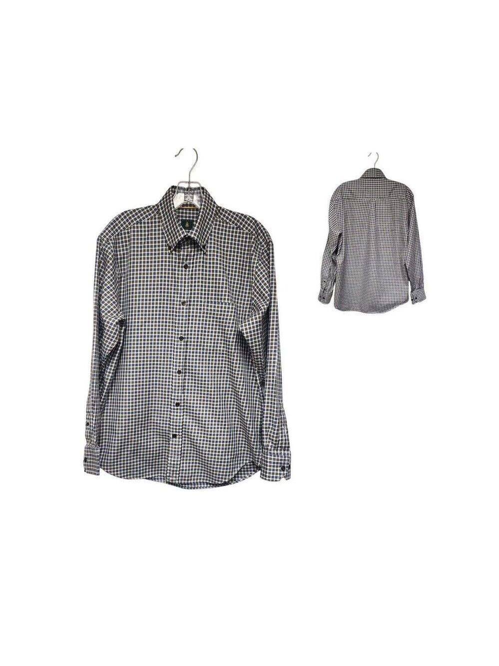 Robert Talbott Mens Plaid Long Sleeve Button Down Shirt Multicolor Size Medium